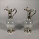 Pair of Crystal and Silver Rococo Ewers 19th Century