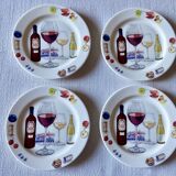 4 bread plates in Gien earthenware "Bouquet"