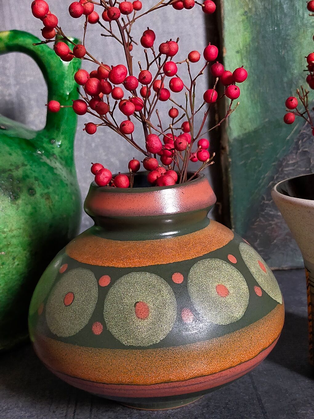 Duo of vases, vintage Scandinavian ceramics