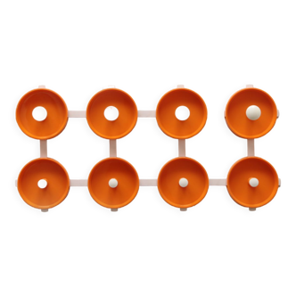 Orange spage age wall coat rack 1960s