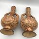 Pair of vases in faïence hispano mauresque decoration arabasques irise reflections metal