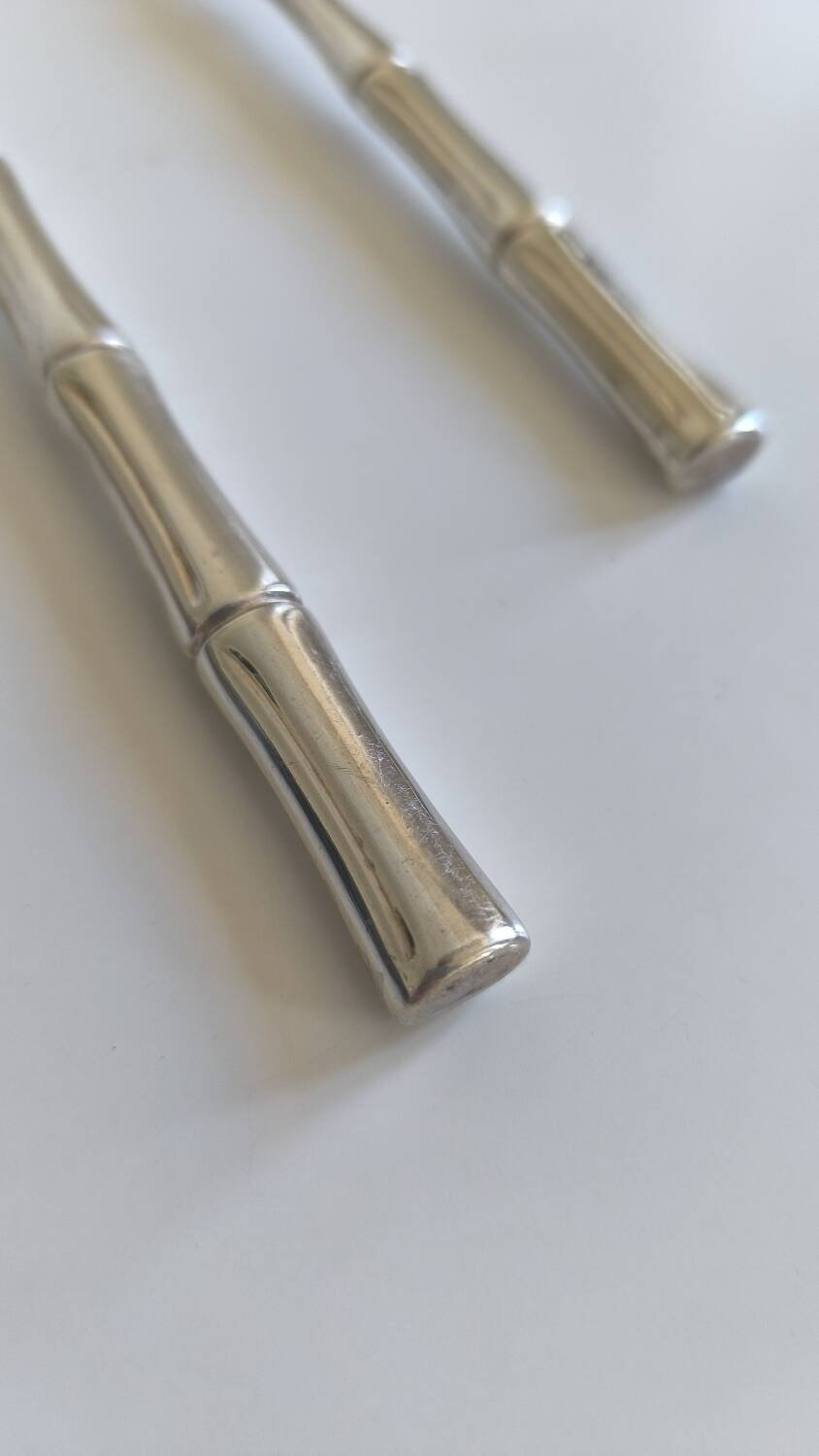 Silver plated salad servers, Italy, 1980s