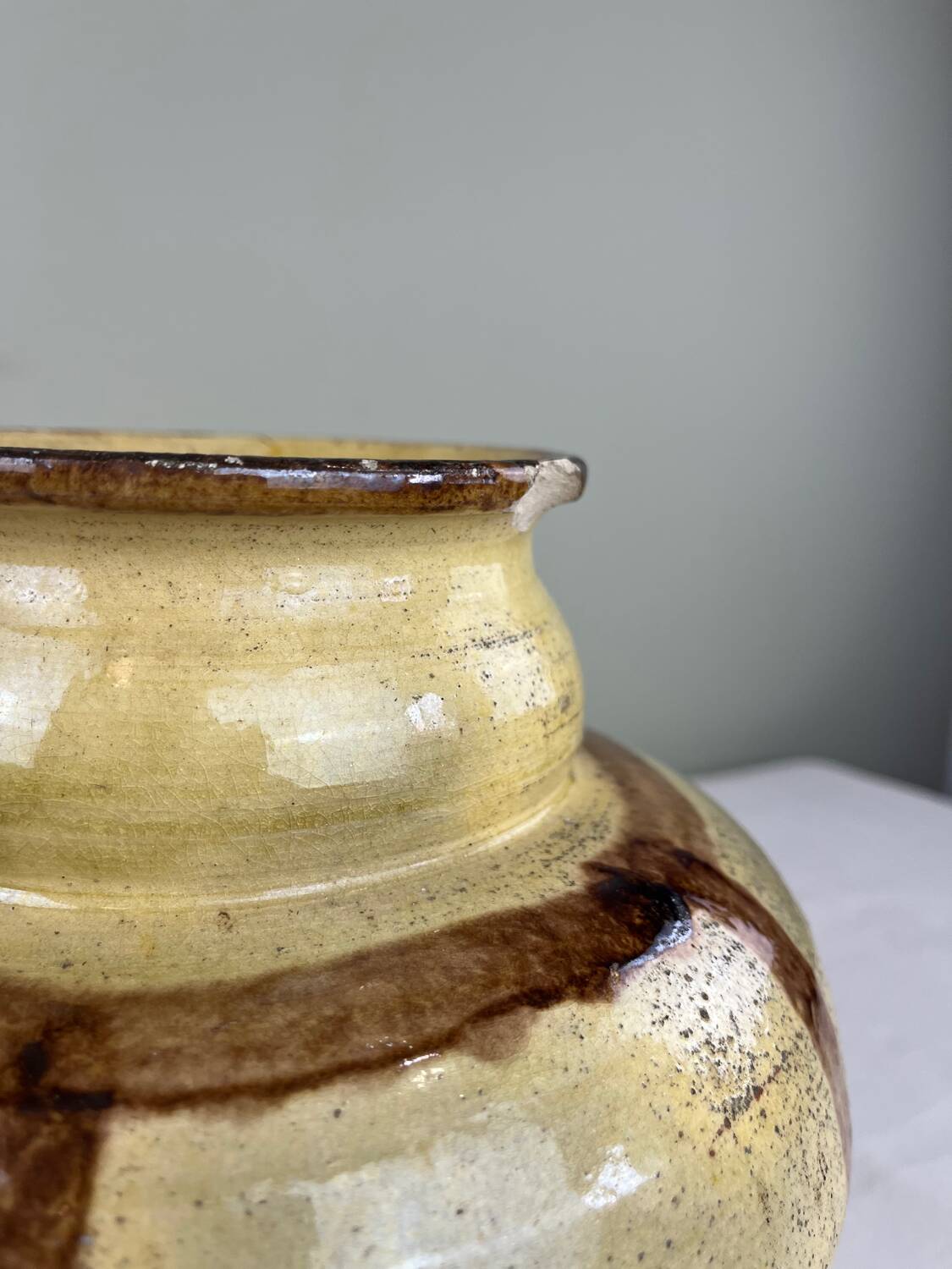 Large antique glazed vase