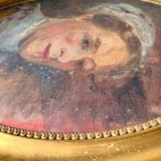 Antique Portrait Oil Painting With Wooden gilded frame 58cm x 45cm