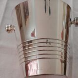 Silver metal champagne bucket - art deco style