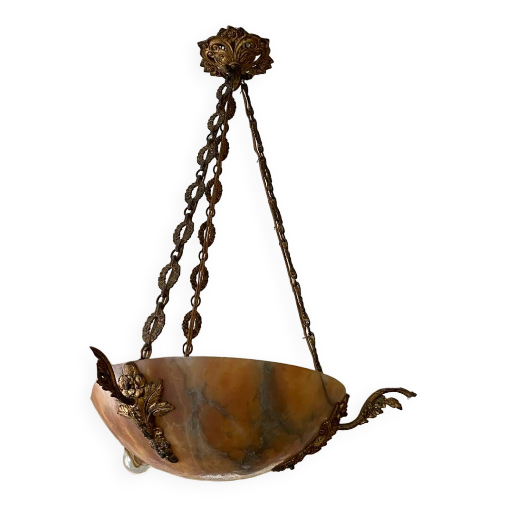 Art deco alabaster pendant light