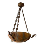 Art deco alabaster pendant light
