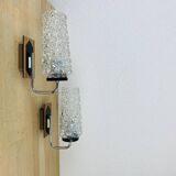 Pair of 1950s wall lights with etched glass tulips.