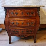 Louis XV solid wood chest of drawers with marble top