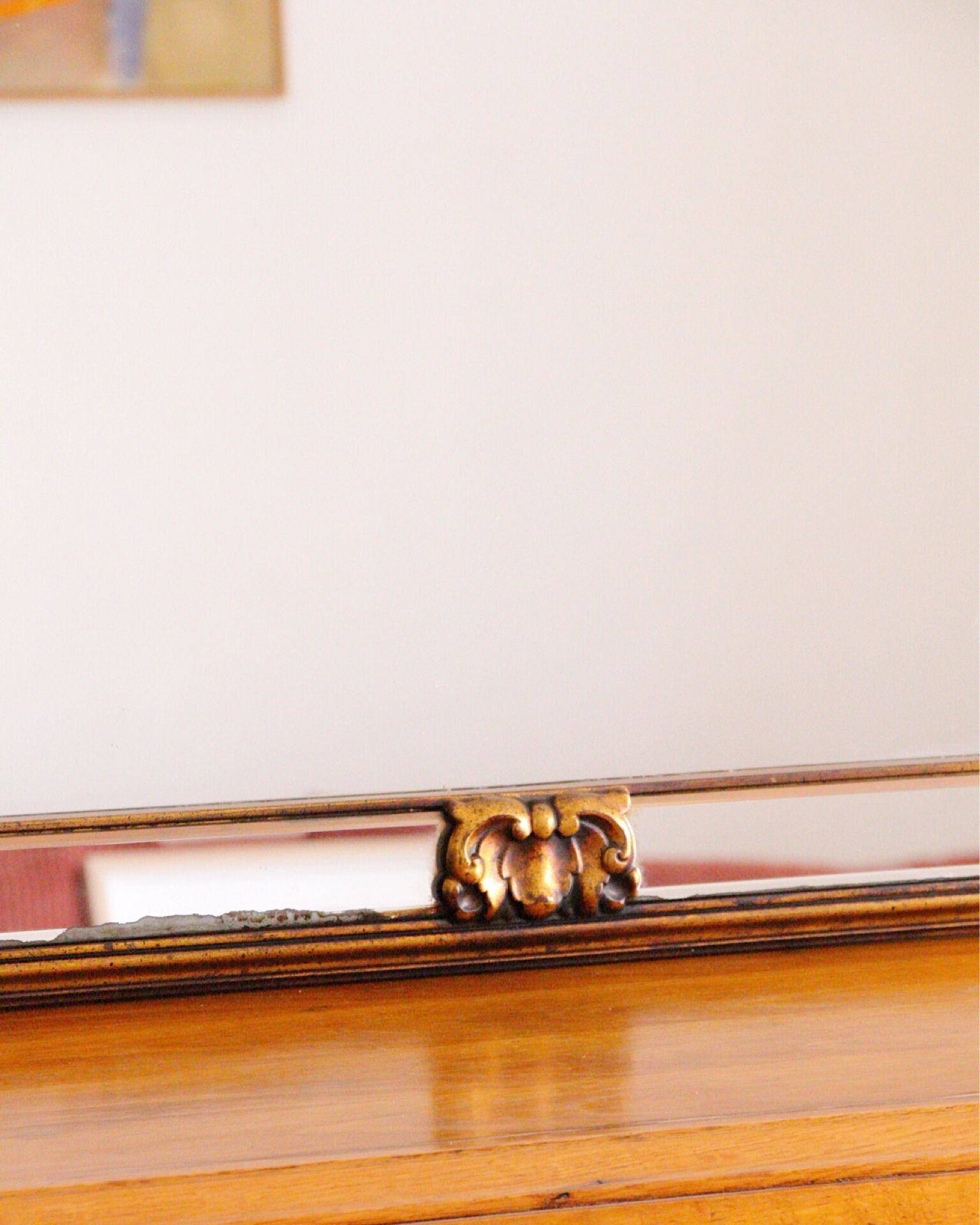 Large golden mirror Deknudt vintage 1970s