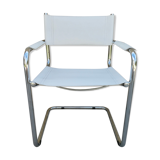 Armchair in chrome and leather