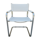 Fauteuil en chrome et cuir