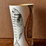 Bordeaux Art Ceramic Fish Vase
