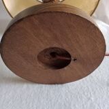 Vintage turned wooden bedside lamps
