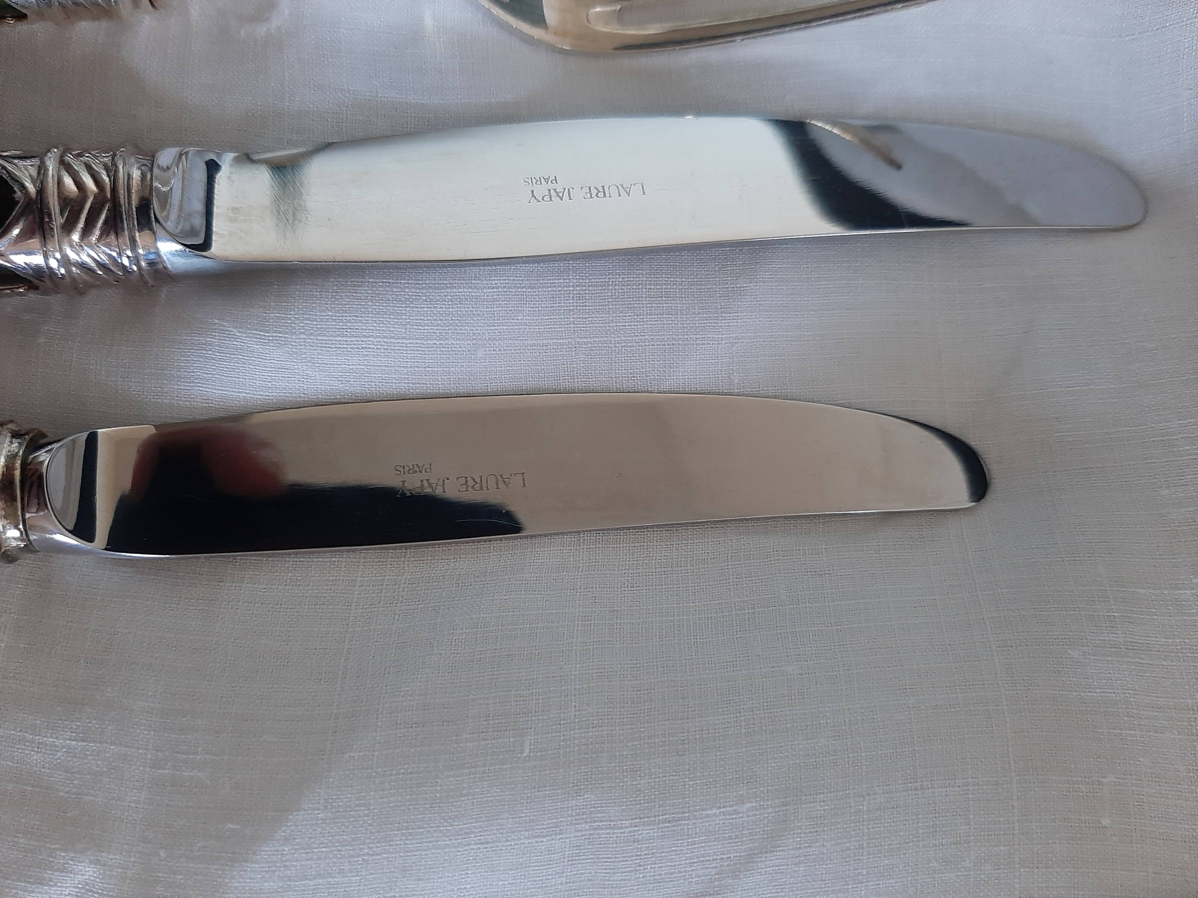 Laure Japy silver-plated metal and wood cutlery set x8