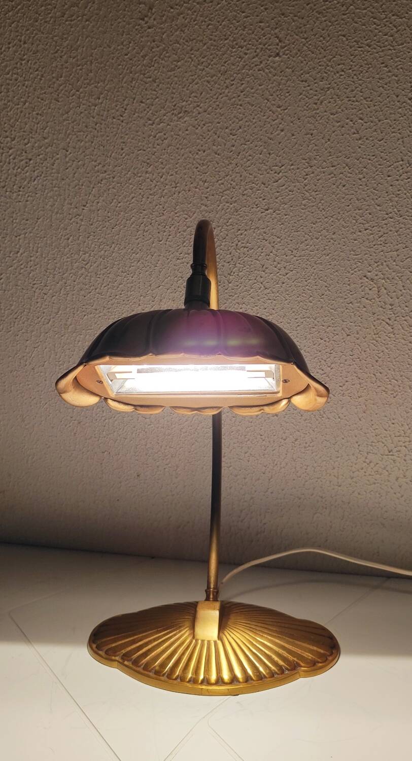 Magnificent bronze lamp by Lucas Rambouillet stone