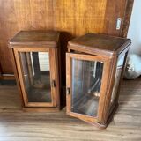 Pair of beveled glass display cases