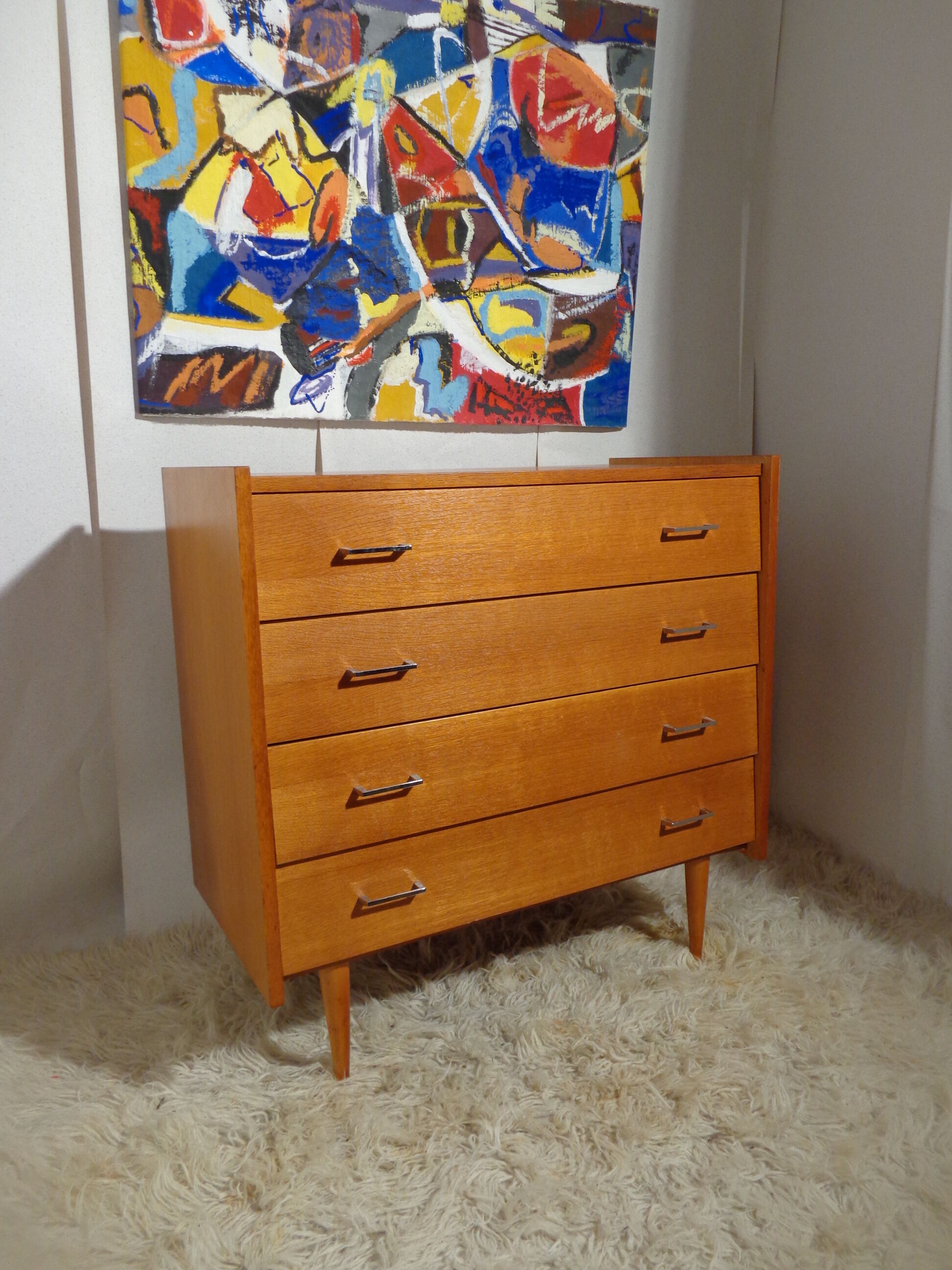 Vintage dresser of the 60s in light wood