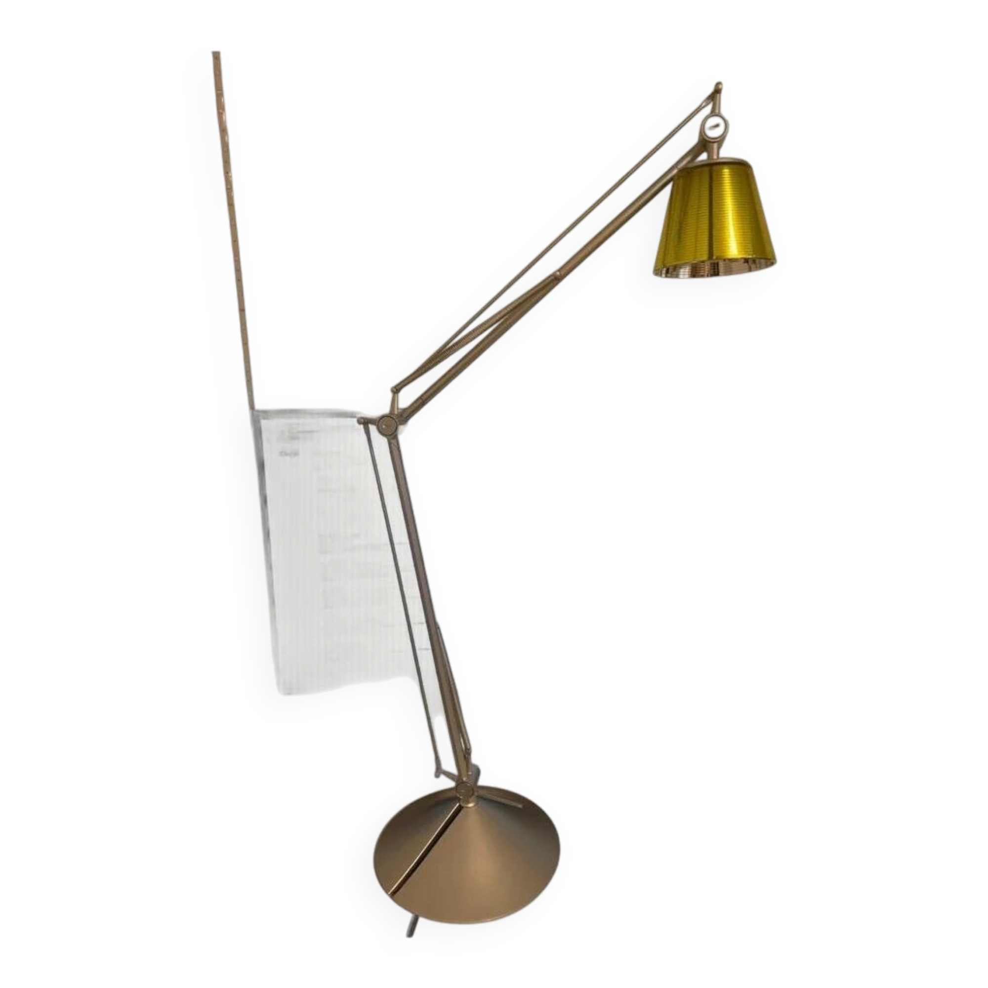 Philippe Starck Archimoon K lamp for Flos 1998 with yellow shade.
