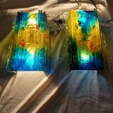 Pair of raak glass appliques, Willem Van Oyen, Chartres model