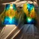 Pair of raak glass appliques, Willem Van Oyen, Chartres model