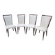 Set of 4 Vintage Mid-Century Modern Chairs with tapered metal legs.