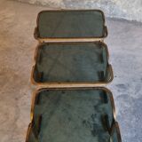 3 nesting tables in brass and glass