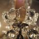 Ancient bronze and pampilles chandeliers with facets and crystal cups - old style - 6 fires