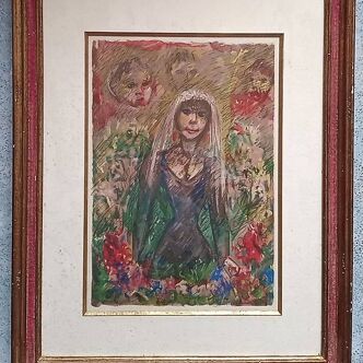 Edouard Joseph Goerg (1893-1969) lithographie femme au voile