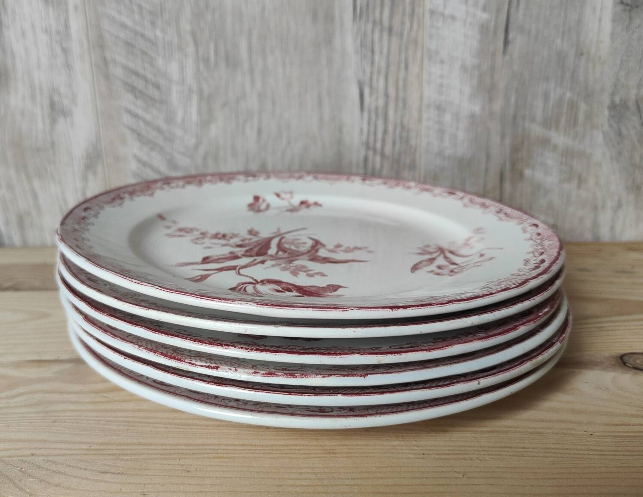 6 assiettes à dessert modèle Fontanges par Sarreguemines