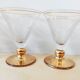 Ensemble de 4 verres gravés au pied doré