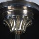 Art Deco Italian Chandelier in Nickel Brass and Frosted Glass, 1930s