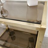 Serving table in brass and glass