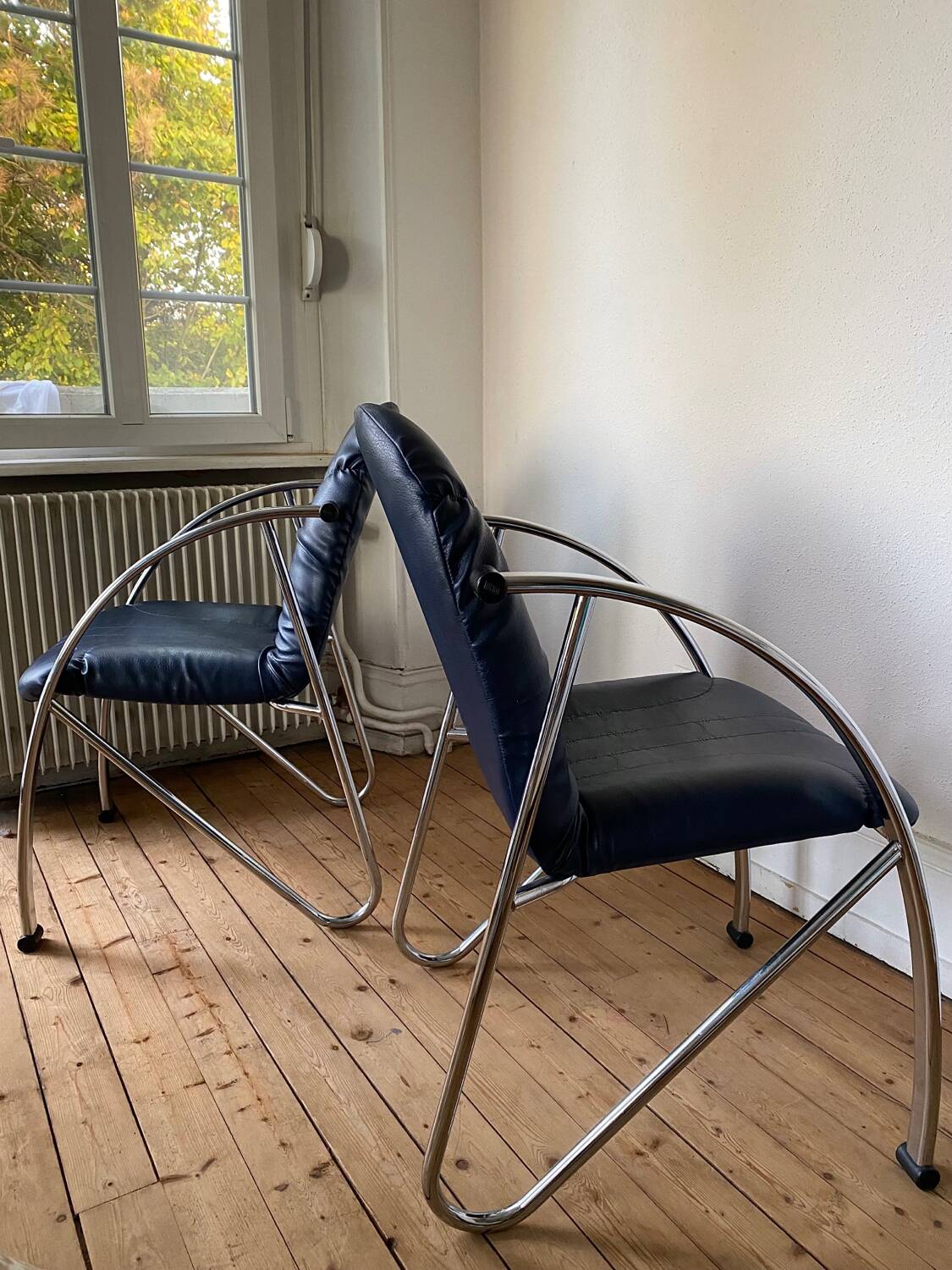 Souvignet chairs tubular chrome vintage modernist