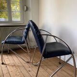 Souvignet chairs tubular chrome vintage modernist