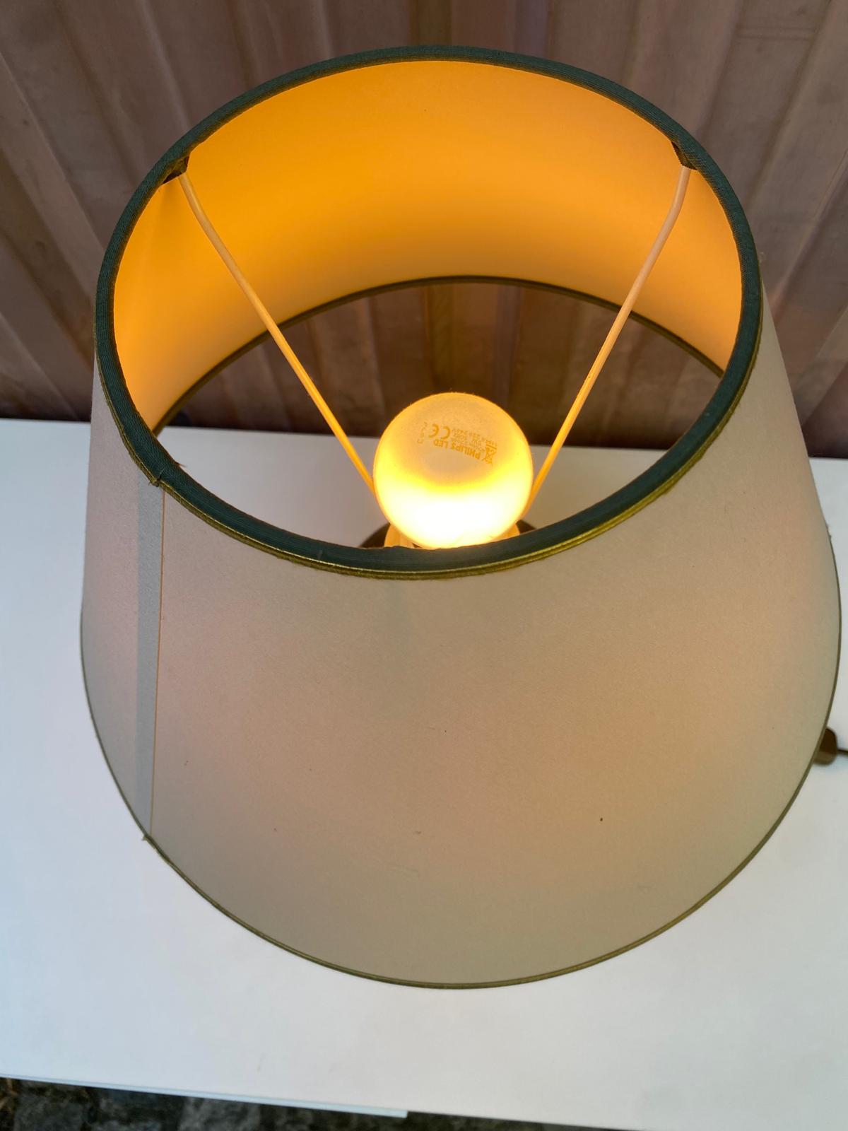 Vintage lamp signed Olivier Corro in green ceramic.