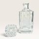 Cut crystal whisky carafe with wheat decoration