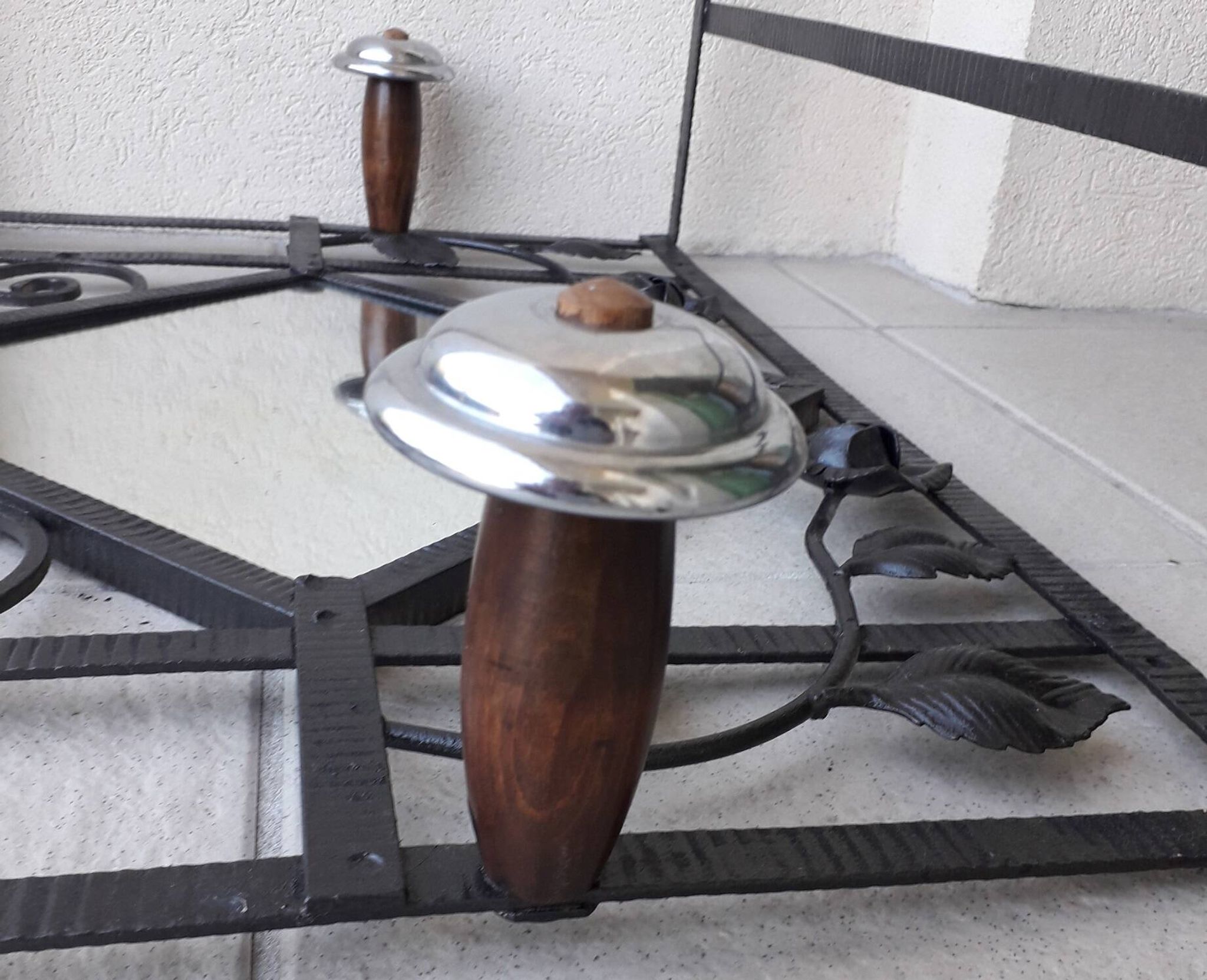 Wrought iron coat rack
