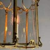 Gilt bronze lantern, original curved glass, circa 1900