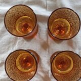 Amber stemmed glass