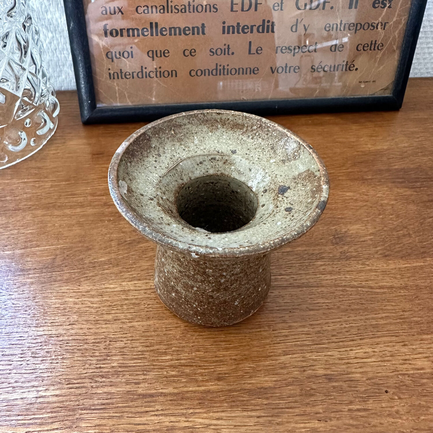 Pyrite stoneware candle holder