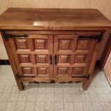 Small solid walnut pedestal sideboard