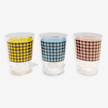 3 vintage shot glasses 70