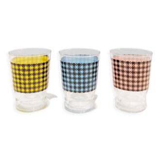 3 vintage shot glasses 70