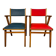 Pair of Scandinavian bridge armchairs in wood and vinyl from the 1950s.