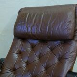 Mid-century Finnish leather lounge chair by Oy BJ Dahlqvist for BD Furniture, 1960s