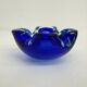 Mid-century design set of 6 blue Murano glass bowls, 1970s
