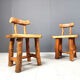 Set of 6 sculptural brutalist dining chairs, 1960s