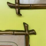 Duo of vintage brass frames