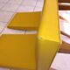 Pair of yellow chairs skaï yellow 60s
